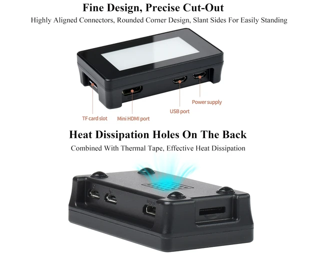 Alt view image 4 of 7 - 2.13inch Touch e-Paper Display with ABS Case for Raspberry Pi Zero 2 W/Raspberry Pi Zero/Pi Zero W/Pi Zero WH, 250x122 Pixels E-Ink, Paper-Like Effect Support Partial Refresh