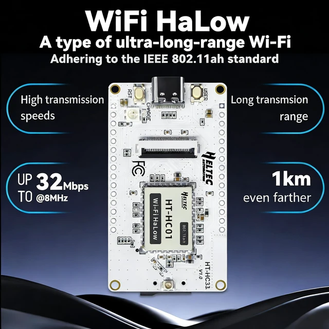 Alt view image 4 of 7 - Heltec ESP32-S3 CAM Deve Board with Wi-Fi HaLow OV3660 Camera Sensor | 2.4GHz Wi-Fi, BLE 5.0, Long-range Fast Transmission 1~2km 32 Mbps, 8MB PSRAM 16MB Flash, for Arduino IoT