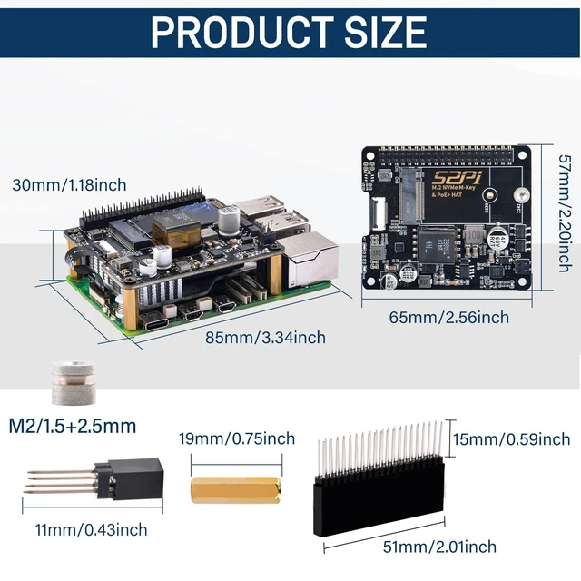 Alt view image 4 of 6 - GeeekPi P31 M.2 NVME M-Key PoE+ HAT with Official Active Cooler for Raspberry Pi 5, Support M.2 NVMe SSD 2230 2242