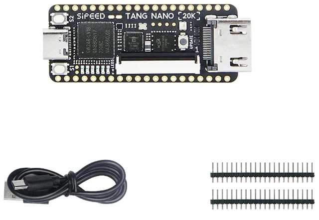 Main image of Sipeed Tang Nano 20K FPGA Development Board, Open Source RISCV Linux Retro Game Player with 64Mbits SDRAM 20K LUT4, Single Board Computer Support microSD RGB LCD LED JTAG HDMI Port (Not Welded)
