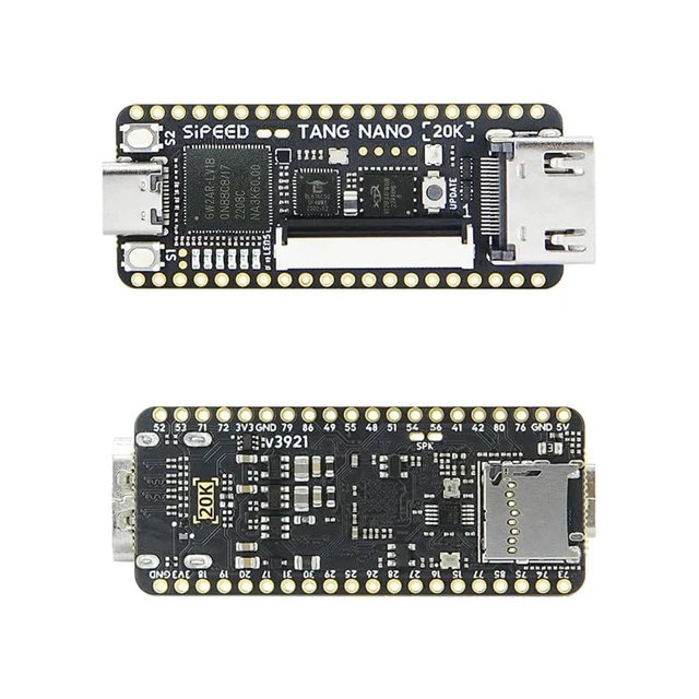 Alt view image 5 of 7 - Sipeed Tang Nano 20K FPGA Development Board, Open Source RISCV Linux Retro Game Player with 64Mbits SDRAM 20K LUT4, Single Board Computer Support microSD RGB LCD LED JTAG HDMI Port (Not Welded)