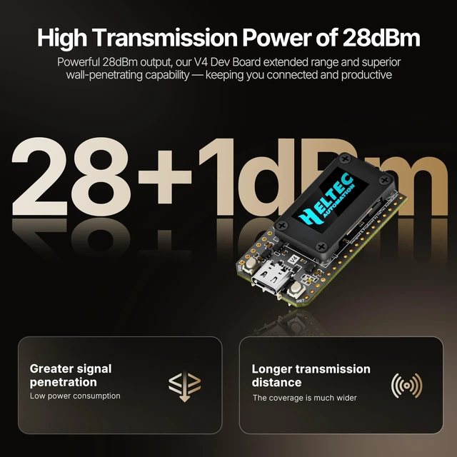 Alt view image 4 of 6 - Heltec ESP32 LoRa 32 V4-R8 Deve Board with Display | ESP32-S3R8 with GNSS, 8MB PSRAM 16MB Flash, SX1262 27dBm High Power Chip, WiFi Meshtastic IoT Devices