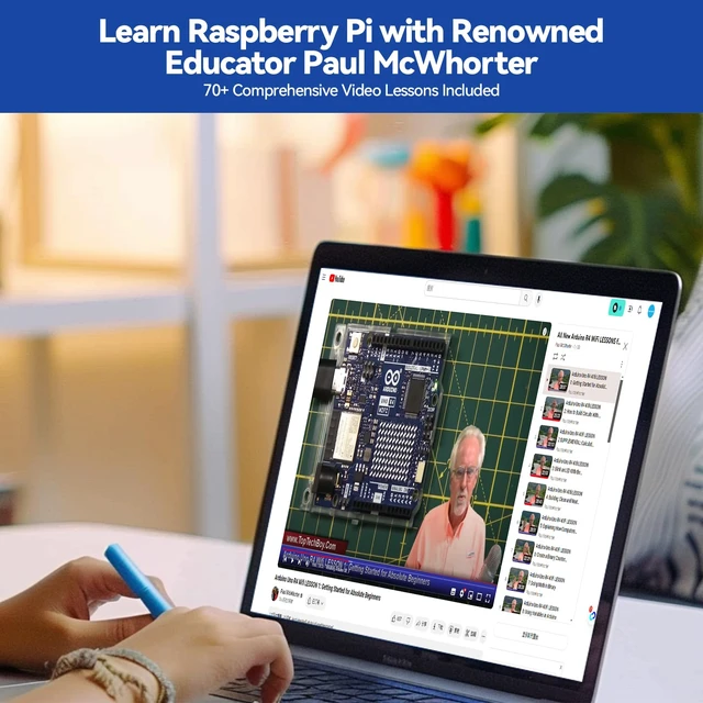 Alt view image 2 of 7 - SunFounder Da Vinci Starter Kit for Raspberry Pi 5 4B 3B B+ 400, Zero 2 W, Python C Java Scratch Node.js, Online Tutorials & Video Courses for Beginners & Experts (Raspberry PI NOT Included)