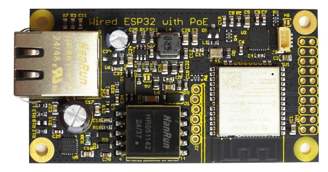 Alt view image 2 of 3 - Silicognition wESP32 - ESP32 with Isolated Ethernet and 13W IEEE 802.3at PoE, 16MB Flash, MicroPython, Arduino, ESP-IDF Compatible