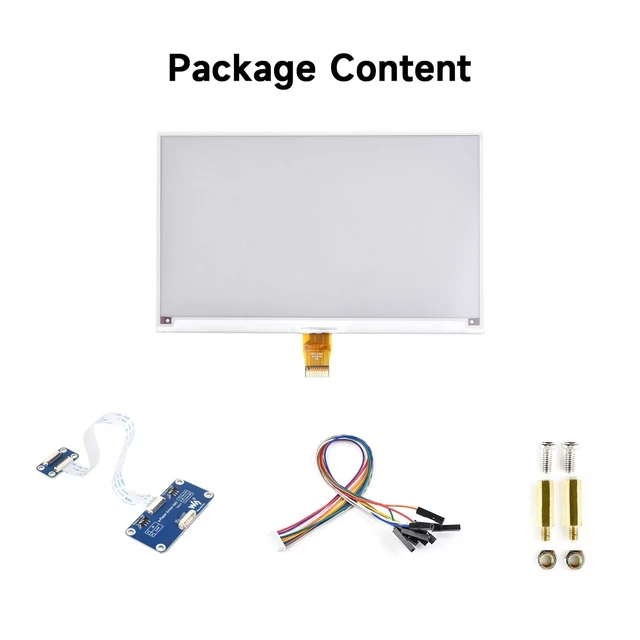 Alt view image 2 of 7 - Waveshare 7.5inch E-Paper E-Ink Display HAT Compatible with Raspberry Pi 5/4B/3B/Zero/Zero W/Zero 2W/Pico/Pico W/Pico WH, 800×480 Pixels Red/Black/White Three-Color SPI Interface