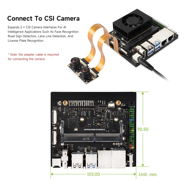 Alt view image 6 of 7 - Waveshare Jetson Orin Nano/NX Super Dual Ethernet Base Board Compatible with Jetson Orin Nano and Jetson Orin NX Modules, Designed for NV Jetson Orin Nano Super AI Development Kit