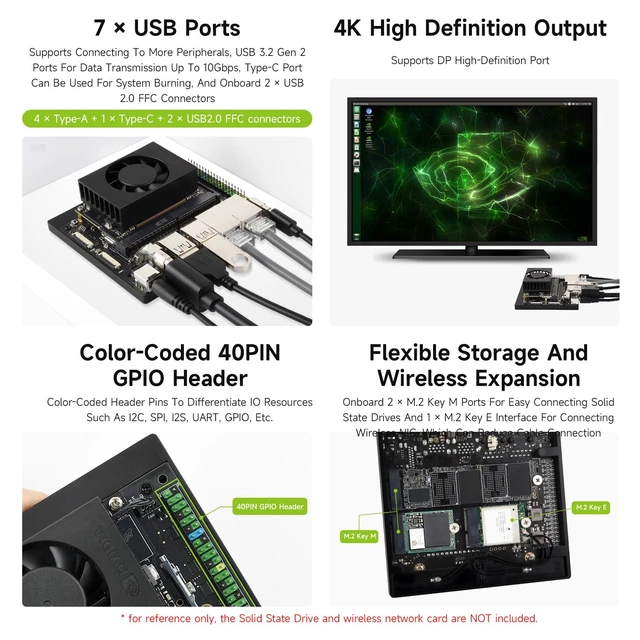 Alt view image 5 of 7 - Waveshare Jetson Orin Nano/NX Super Dual Ethernet Base Board Compatible with Jetson Orin Nano and Jetson Orin NX Modules, Designed for NV Jetson Orin Nano Super AI Development Kit