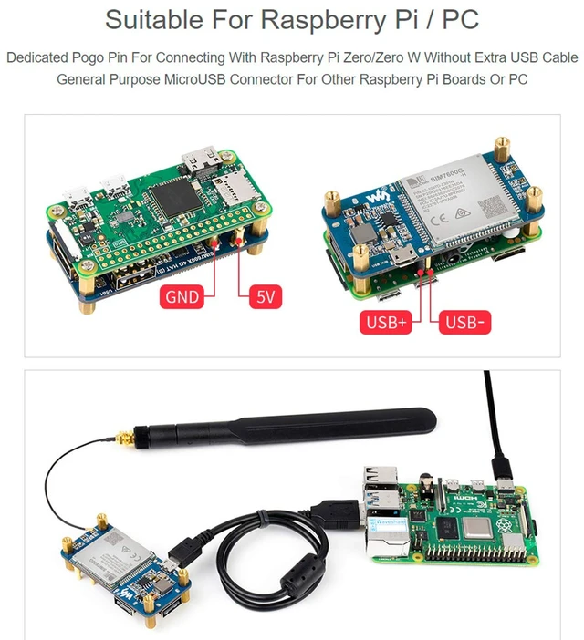 Alt view image 3 of 7 - SIM7600G-H 4G HAT Module for Raspberry Pi and PC,Support LTE Cat-4 4G 3G 2G Communication and GNSS Positioning,Global Band,up to 50Mbps Uplink, 150Mbps Downlink