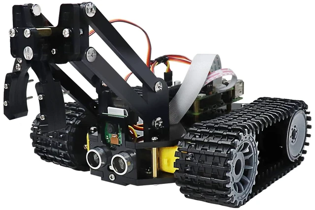 Main image of Freenove Tank Robot Kit for Raspberry Pi 5 4 B 3 B+ Zero 2 W, Crawler Chassis, Grab Objects, Ball Tracing, Line Tracking, Obstacle Avoidance, App Control, Camera, Servo (Raspberry Pi NOT Included)