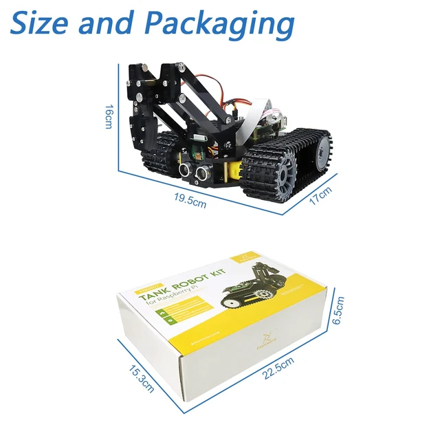 Alt view image 7 of 7 - Freenove Tank Robot Kit for Raspberry Pi 5 4 B 3 B+ Zero 2 W, Crawler Chassis, Grab Objects, Ball Tracing, Line Tracking, Obstacle Avoidance, App Control, Camera, Servo (Raspberry Pi NOT Included)
