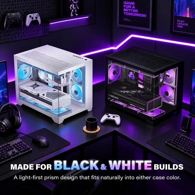 Alt view image 5 of 7 - SK7-UTL X3 Argb Pwm Fans:5-Sided Infinite Mirror & Axis Infinite Mirror Light Effect,1550±10% RPM 120mm PWM Case Fan-Forward Fan