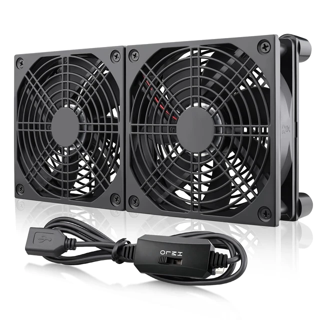 Main image of Wathai 240mm Router Cooling Fan for Computer Cooler Small Box 5V USB | USB Powered Multi Speed Electronics Cooling Pad, Modem Receiver TV Box Amplifier Receiver Stand, Small Computer Fans