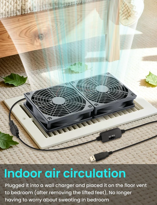 Alt view image 4 of 7 - Wathai 240mm Router Cooling Fan for Computer Cooler Small Box 5V USB | USB Powered Multi Speed Electronics Cooling Pad, Modem Receiver TV Box Amplifier Receiver Stand, Small Computer Fans