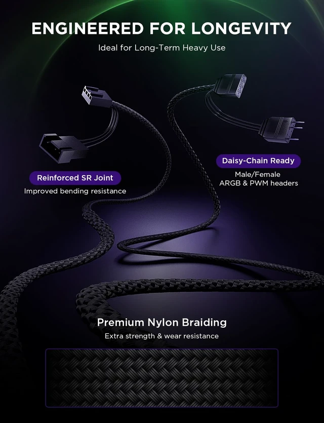 Alt view image 6 of 7 - AsiaHorse Nyota Pro 120mm PC Fans ARGB PWM, Modular Daisy-Chain Design, Dual-Zone Asynchronous Lighting, 18 Addressable LEDs, 2000RPM High Airflow 61.5CFM, Low Noise 29dB, for PC Case & Liquid Cooler