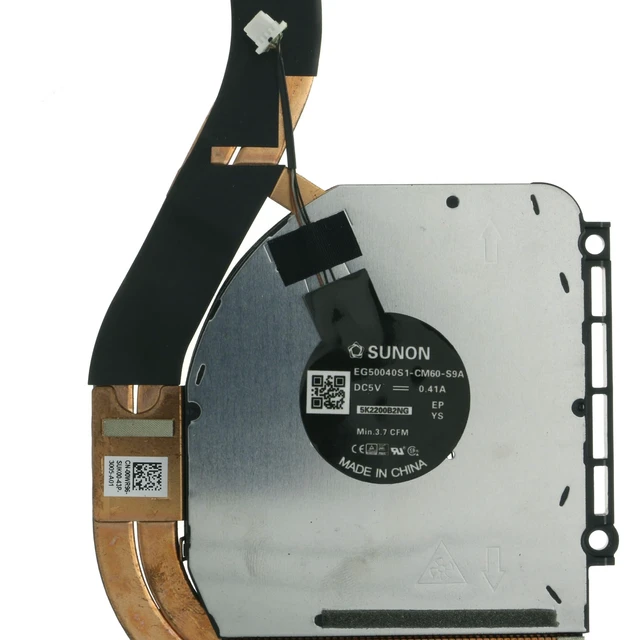 Alt view image 3 of 6 - 00WR96 CPU Cooling Fan with Heatsink Replacement for Dell Latitude 7420 E7420 0WR96 AT30S002ZSL EG50040S1-CM60-S9A DC 5V 0.41A 4-PIN