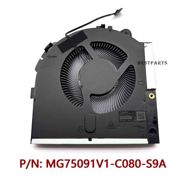 Alt view image 5 of 6 - New CPU+GPU Cooling Fan Replacement for DELL Alienware m17 R5 2022 Laptop | for P/N: MG75091V1-C080-S9A MG75091V1-C090-S9A, 12V Fan