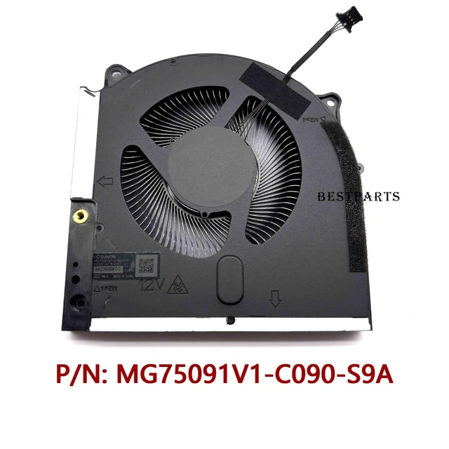 Alt view image 6 of 6 - New CPU+GPU Cooling Fan Replacement for DELL Alienware m17 R5 2022 Laptop | for P/N: MG75091V1-C080-S9A MG75091V1-C090-S9A, 12V Fan