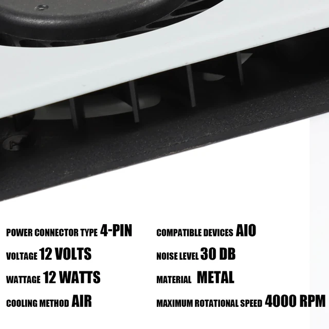 Alt view image 7 of 7 - 0PMYMW PVB120E12H CPU Cooling Fan for Dell Optiplex 7460 7470 7760 7770 AIO | 5260 5270 7490 All in one fan Replacement, BAZB1115R2U P023, PMYMW-A00, DC12V 1A, Stable operation, Low noise