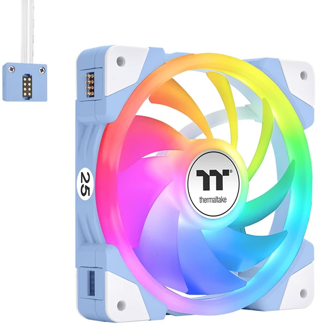 Main image of Thermaltake SWAFAN EX 14 ARGB 140mm Cooling Fan, Hydrangea Blue, 3-Fan pcak, 500~2000 RPM, Magnetic Connection, Reversable Blades, sync with MB RGB Software, CL-F184-PL14BU-A