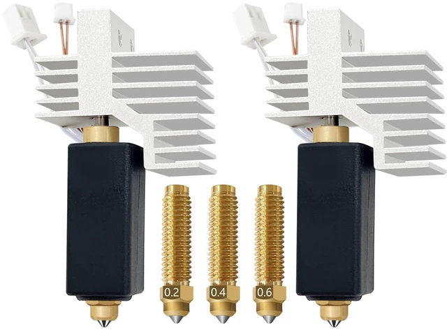 Main image of RugooSpink 2PK 0.4MM CC2 Hotend for Centauri Carbon 2/CC2 Ceramic Hot End | Wear-Resistant & High Temp Upgrade Extruder Print Head with Extra 0.2/0.4/0.6MM Brass-Hardened Nozzle for Elegoo CC 2 Parts
