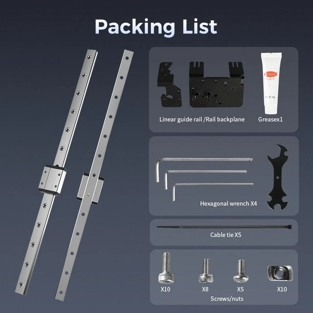 Alt view image 6 of 7 - Creality Official Ender 3 Linear Rail Kit X-axis Rail Guide MGN12C 12.6" Length with Mount Bracket Support Sprite Pro kit Compatible with Creality Ender3 Ender 3 Pro Ender 3 V2 3D Printers