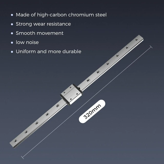 Alt view image 7 of 7 - Creality Official Ender 3 Linear Rail Kit X-axis Rail Guide MGN12C 12.6" Length with Mount Bracket Support Sprite Pro kit Compatible with Creality Ender3 Ender 3 Pro Ender 3 V2 3D Printers