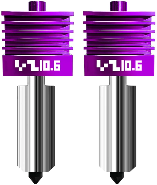 Main image of 2 Pcs Upgraded 0.6mm A2L/P2S/H2D/H2C/H2S/X2D Hotend Kit with Anti-Stick MPVD Coating, High Speed Hardened Steel P2S Nozzle for Bambu Lab P2S,H2 Series,A1,A1MINI, A2L,Bamboo Lab Accessories & Parts