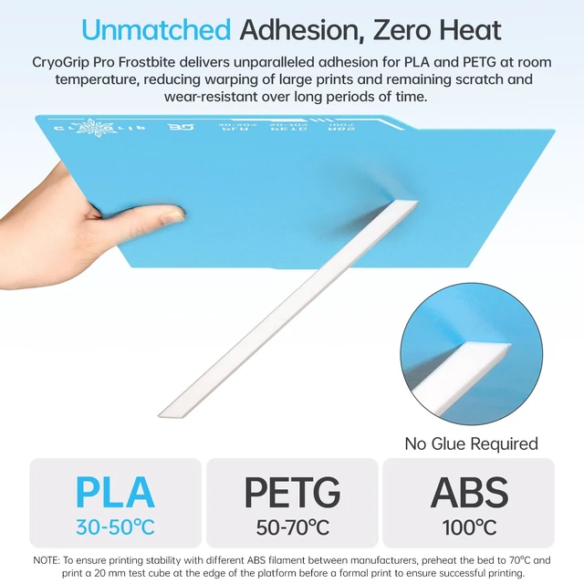 Alt view image 2 of 7 - BIQU Cryogrip Pro Frostbite Cold Build Plate Compatible with ELEGOO CC/CC 2 3D Printers 260x283MM Centauri Carbon Build Plate Double-Sided Upgrade Room Temperature Print Removable Surface Platform