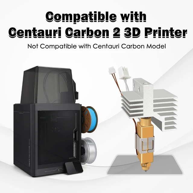 Alt view image 7 of 7 - 3PK 0.4MM Centauri Carbon 2/CC2 Ceramic Hotend Hardened Steel Brass Nozzle | Detachable Wear-Resistant High Temperature Extruder High Speed Print Head for Elegoo 3D Printer Accessories