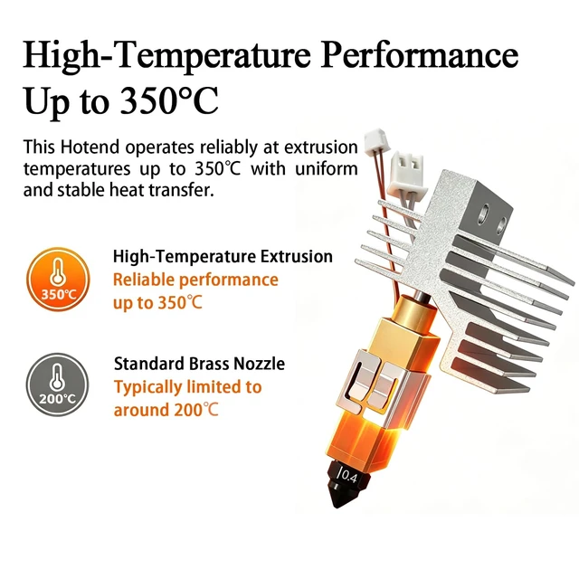 Alt view image 5 of 7 - 3PK 0.2/0.4/0.6MM CC2 Hardened Steel Ceramic Hotend for Centauri Carbon 2 | 350°C Heat-Resistant Print Head, Quick-Detachable Nozzles 500 mm/s High Rapid with Heater Cartridge Heating Block for Elegoo