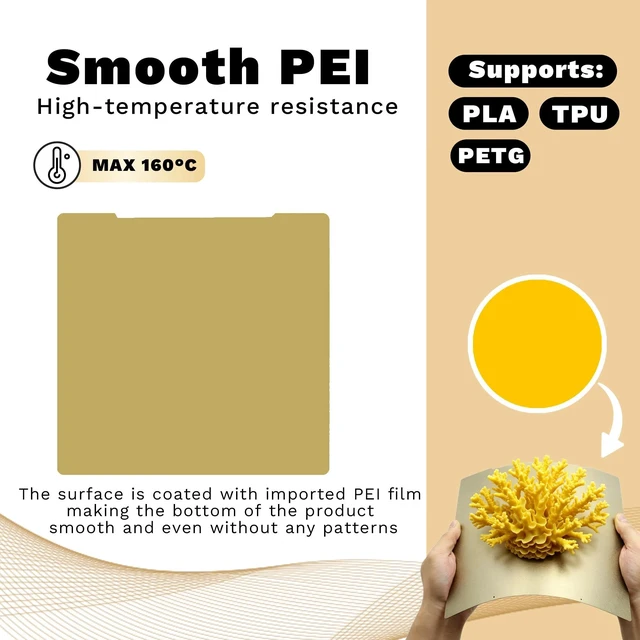 Alt view image 5 of 6 - 2Pack Textured PEI + Smooth PEI Prusa Build Plate for Prusa MK2 MK3 MK3S MK4 MK4S CORE ONE 3D Printers 241x254mm