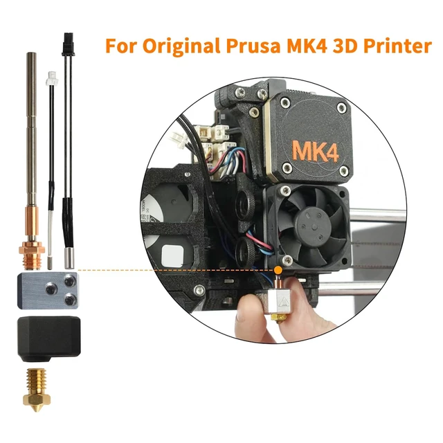 Alt view image 6 of 6 - Imdinnogo PrusaMK4 XL Hotend Replacement - 3D Printer Accessories: Nextruder Adapter Seperation with Heater Block Silicone Cover Nozzle 0.4mm 100K Thermistor Heating Ceramic Drop in Stock Print Head