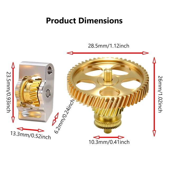 Alt view image 5 of 7 - CNZTHDY P2S Extruder Gear Kit All Metal for P2S Hardened Steel Feeding Gear | For Bambu Lab P2S, with Nano Coating, 3D Printer Extruder Print Head, P2S Qucik Replacement Part, Support High Speed Print
