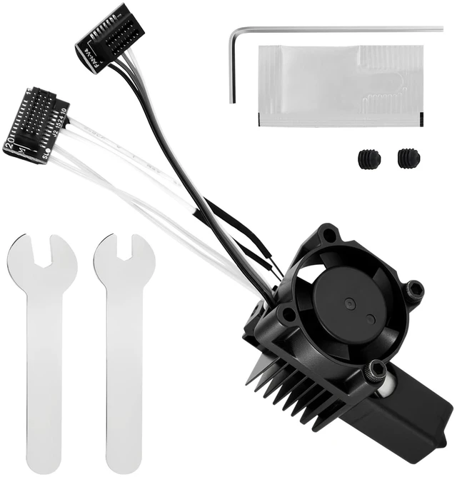 Main image of P1P, P1S Hotend Complete Kit for Bamboo Lab 3D Printers, 0.4mm Nozzle | Full Assembly 0.4 mm Hardened-Steel Nozzle, Ceramic Heater, Thermistor, Fan and Extruder Heating Block Replacement