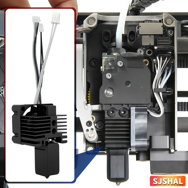 Alt view image 6 of 7 - Bamboo X1, X1C Hotend Kit, Complete Assembly Kit for X1 Series 3D Printer, Hardened Steel Hot End with Fan,0.4mm Nozzle,Ceramic Heater,Thermistor,Heat Block, Fan and Extruder Heating Block Replacement