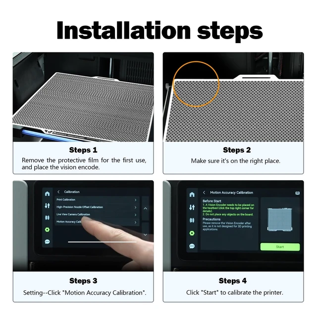 Alt view image 4 of 7 - X2D Vision Encoder Accuracy to A New Level for Bambu Lab 3D Printer | 5-Minute Calibration Plate, 50m Motion Accuracy, Injection-Molded-Level Quality, Enhanced Accuracy for Large Prints