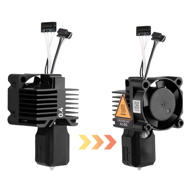 Alt view image 5 of 7 - ENOMAKER P1P,P1S Hotend Complete Kit,Hardened Steel 0.4mm Nozzle | Full Assembly Hot End with Fan,Thermistor,Ceramic Heater,Extruder Heating Block,Print Head Tip for Bambu P1 Series 3D Printer