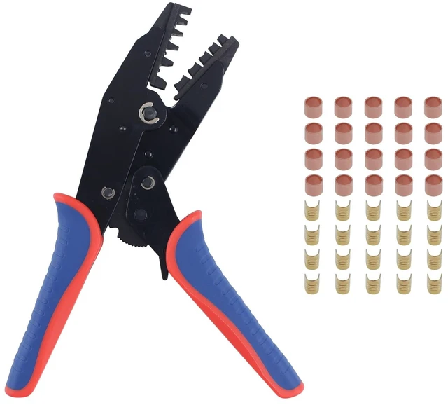 Main image of FYSETC 3D Printer Accessories Belt Tool: 2GT Metal Clamp Heavy Duty Press Pliers with 40Pcs Copper Buckles Wire Cable Connector for Build Printing Project Drive