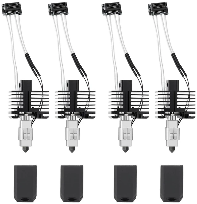 Main image of Mviioe 4PCS 0.4mm Hardened Steel P1S Nozzle Hotend Compatible with Bambu Lab P1S P1P
