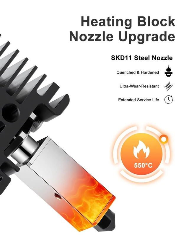 Alt view image 5 of 7 - Mviioe 4PCS 0.4mm Hardened Steel P1S Nozzle Hotend Compatible with Bambu Lab P1S P1P