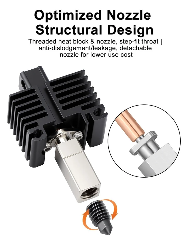 Alt view image 6 of 7 - Mviioe 4PCS 0.4mm Hardened Steel P1S Nozzle Hotend Compatible with Bambu Lab P1S P1P