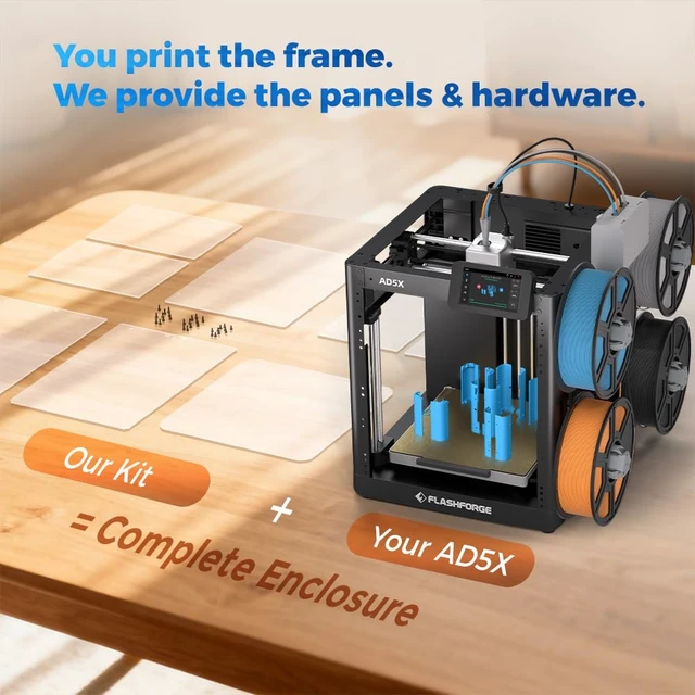Alt view image 3 of 7 - Flashforge Enclosure Accessory Set for AD5X | DIY Enclosure Kit with Plates and Screws to Unlock the ABS/ASA/PC Printing
