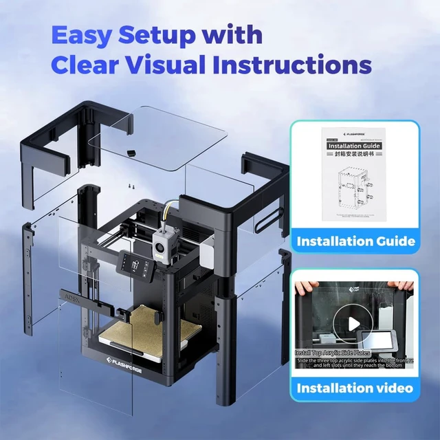 Alt view image 7 of 7 - Flashforge Enclosure Accessory Set for AD5X | DIY Enclosure Kit with Plates and Screws to Unlock the ABS/ASA/PC Printing