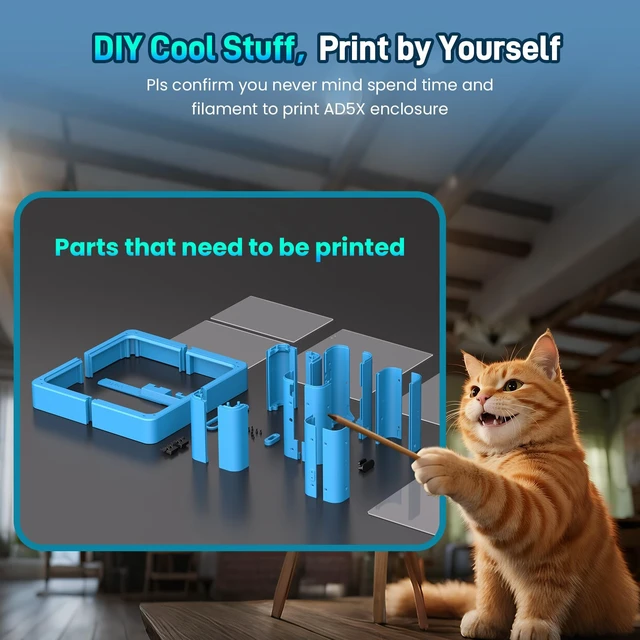 Alt view image 6 of 7 - FLASHFORGE AD5X 3D Printer Enclosure Kit,Supports ASA,PC,ABS | Waterproof,Dustproof,Noise Reduction,Constant Temperature and Odor Isolation