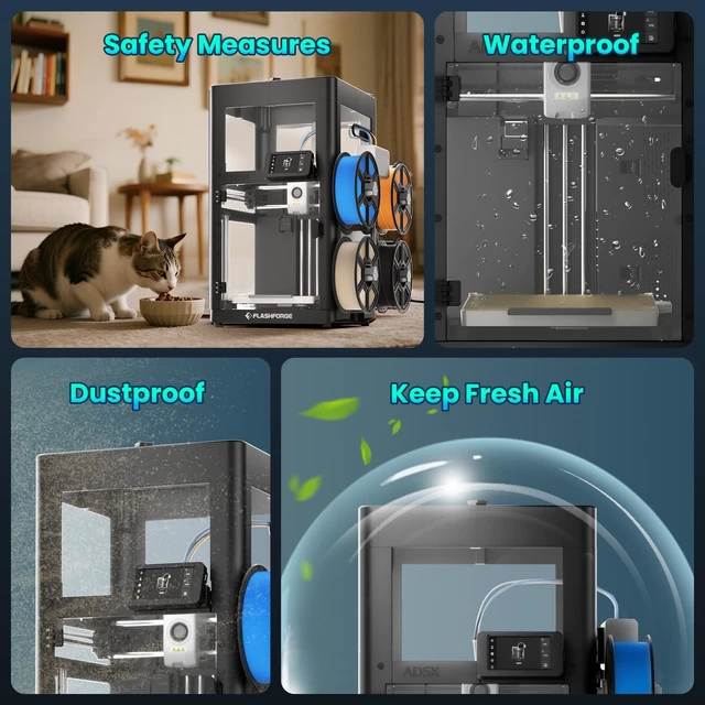 Alt view image 4 of 7 - FLASHFORGE AD5X 3D Printer Enclosure Kit,Supports ASA,PC,ABS | Waterproof,Dustproof,Noise Reduction,Constant Temperature and Odor Isolation
