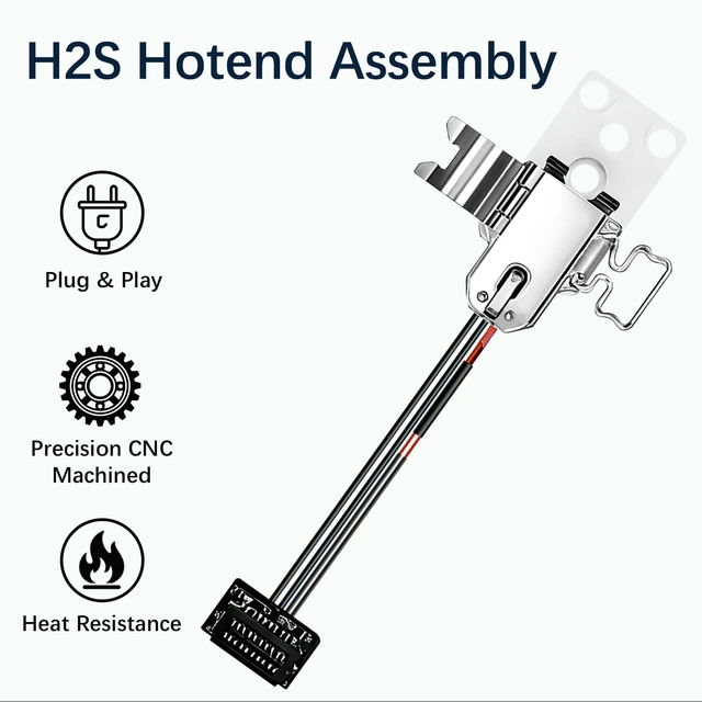 Alt view image 2 of 7 - H2S Hotend Heating Assembly Kit for Bambu Lab H2S 3D Printer, H2S Hotend Assembly Extruder Parts Quick-Change with Heater Cartridge and Thermistor, Base Clip