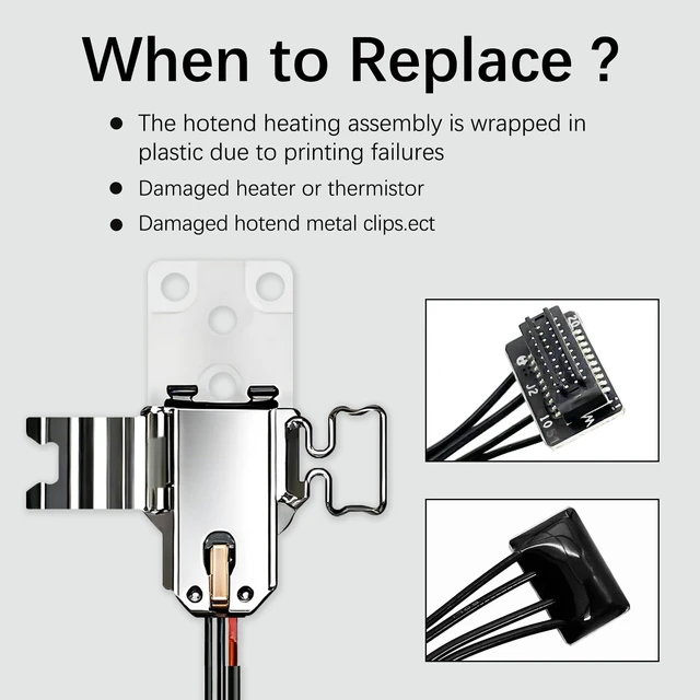 Alt view image 3 of 7 - H2S Hotend Heating Assembly Kit for Bambu Lab H2S 3D Printer, H2S Hotend Assembly Extruder Parts Quick-Change with Heater Cartridge and Thermistor, Base Clip