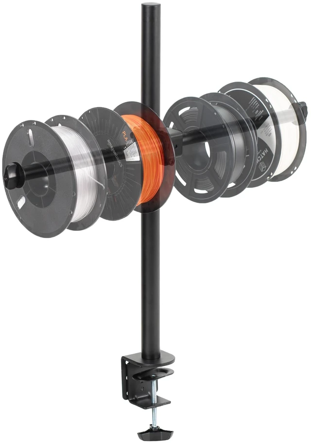 Main image of VIVO Black Clamp-on Steel Filament Holder for 3D Printer, STAND-3DRH | Height Adjustable Spool Support, Holds up to 8 Standard Reels, 22 lbs Total Capacity