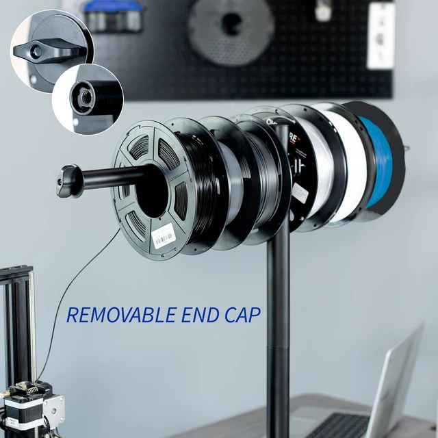 Alt view image 6 of 7 - VIVO Black Clamp-on Steel Filament Holder for 3D Printer, STAND-3DRH | Height Adjustable Spool Support, Holds up to 8 Standard Reels, 22 lbs Total Capacity