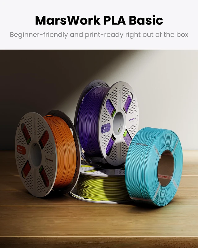 Alt view image 2 of 5 - MarsWork PLA Basic, Pre-Dried Refill Filament 4-Pack Bundle (4kg/8.8lbs) for Reusable Spools, 1.75mm Spool-Less Bulk PLA 3D Printing Filament, Compatible with Bambu Lab 3D Printers White x 4